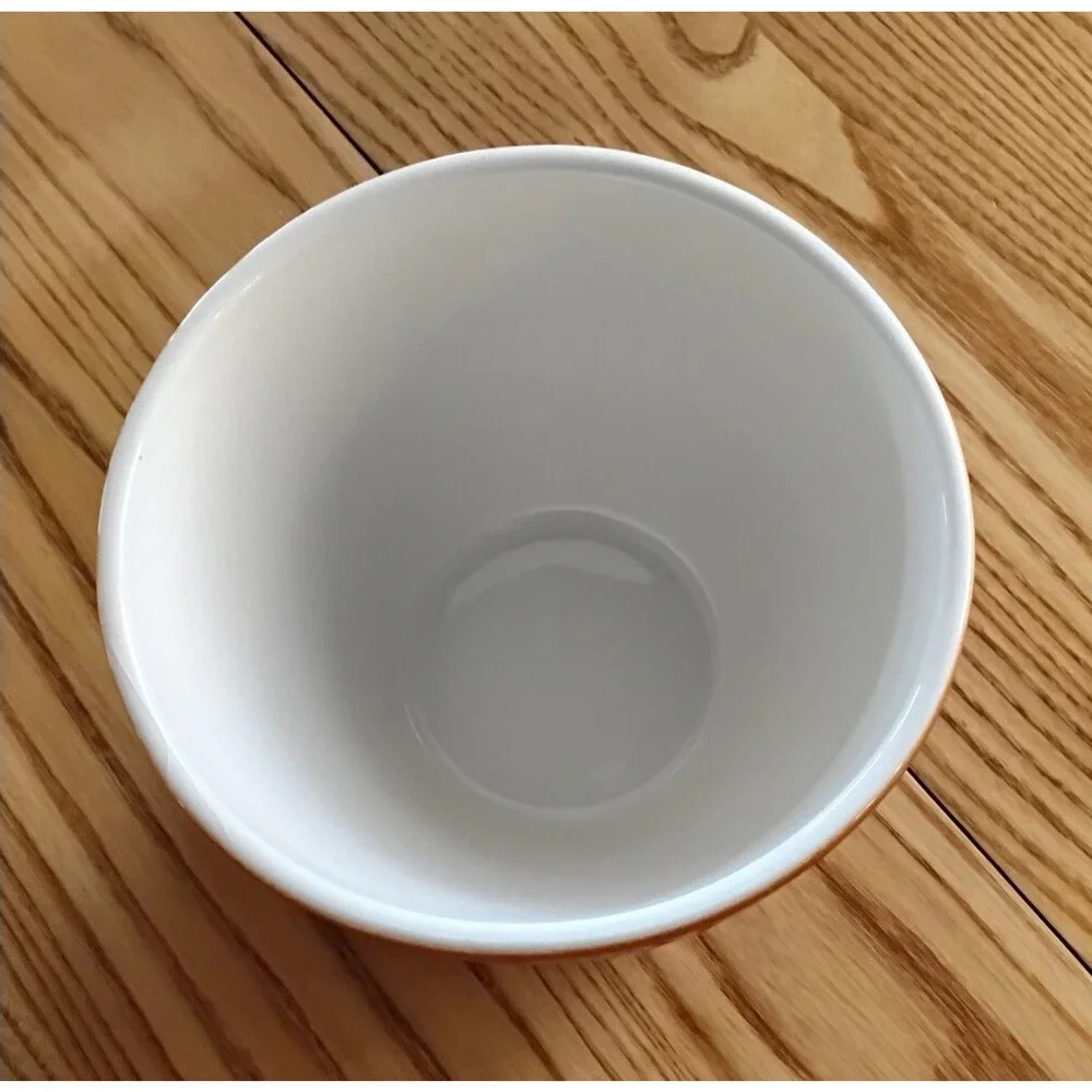 Crate & Barrel Fruit Dessert Bowl 6.25 Wide Burnt Orange Beehive Rib Excellent